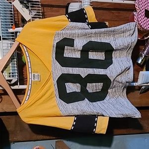 Yellow & Grey PINK Cropped T-Shirt